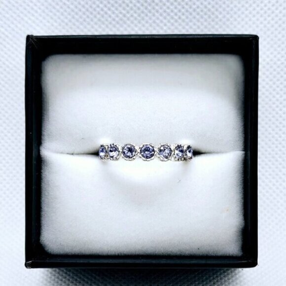 Jewelry - Silver Tone Simulant Tanzanite Band Fashion Ring
